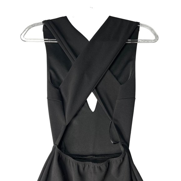 Lulus Jumpsuit Womens Small Black Sleeveless V Neck Wide Leg Cutout Back - Picture 4 of 12